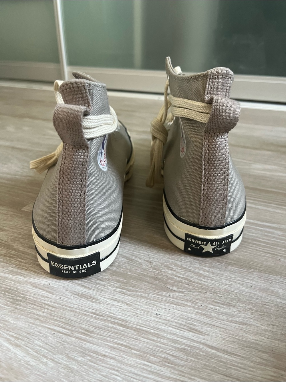 NEW Essentials FEAR OF GOD High-Top Canvas Sneakers in Taupe